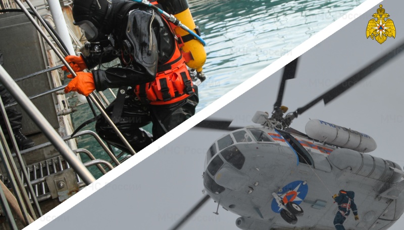 Спасатели МЧС России оттачивают навыки проведения аварийно-спасательных работ в воздухе и под водой