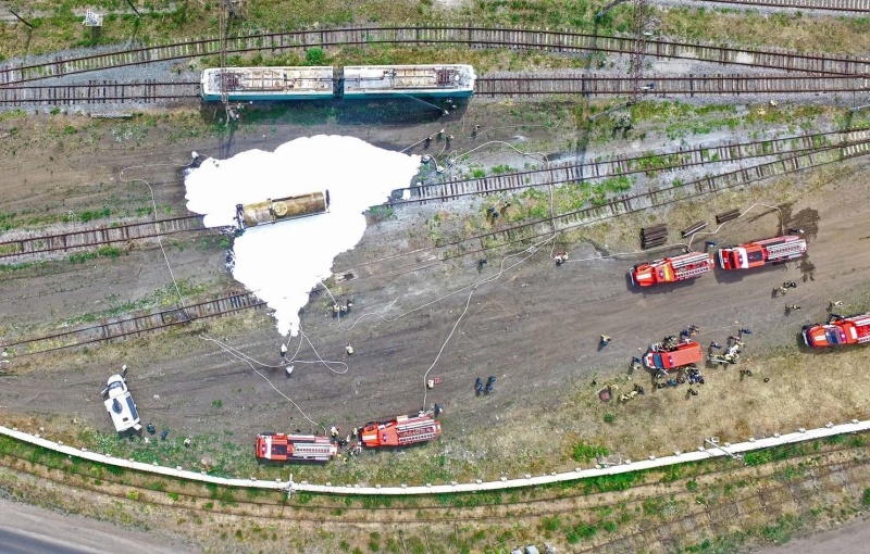 Зауральские огнеборцы провели пожарно-тактические учения на железной дороге